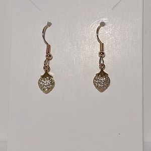 Gold jeweled strawberry earrings #1